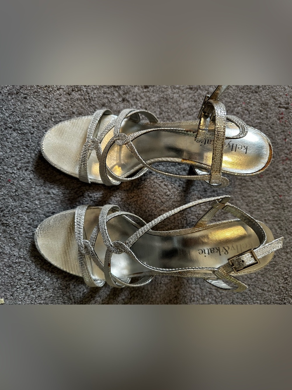 Kelly & Katie Silver Strappy Heels